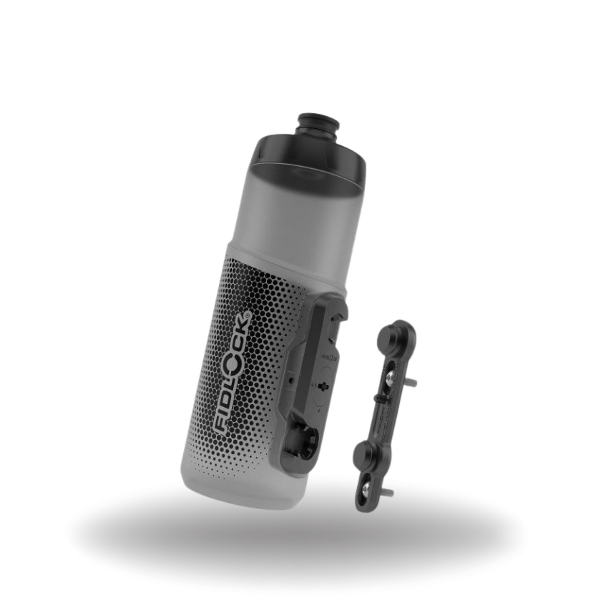 Fidlock Botella Antibacterial TWIST 600 + Base magnética para bicicleta, Negro transparente - AB-09669-P01032(TBL)-