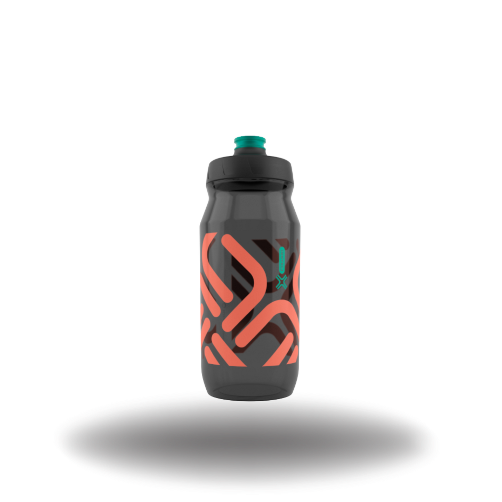 Fidlock Botella FIDGUARD 600 antibacterial, Negro transparente+Rojo coral - AB-09701(TBL+CO)