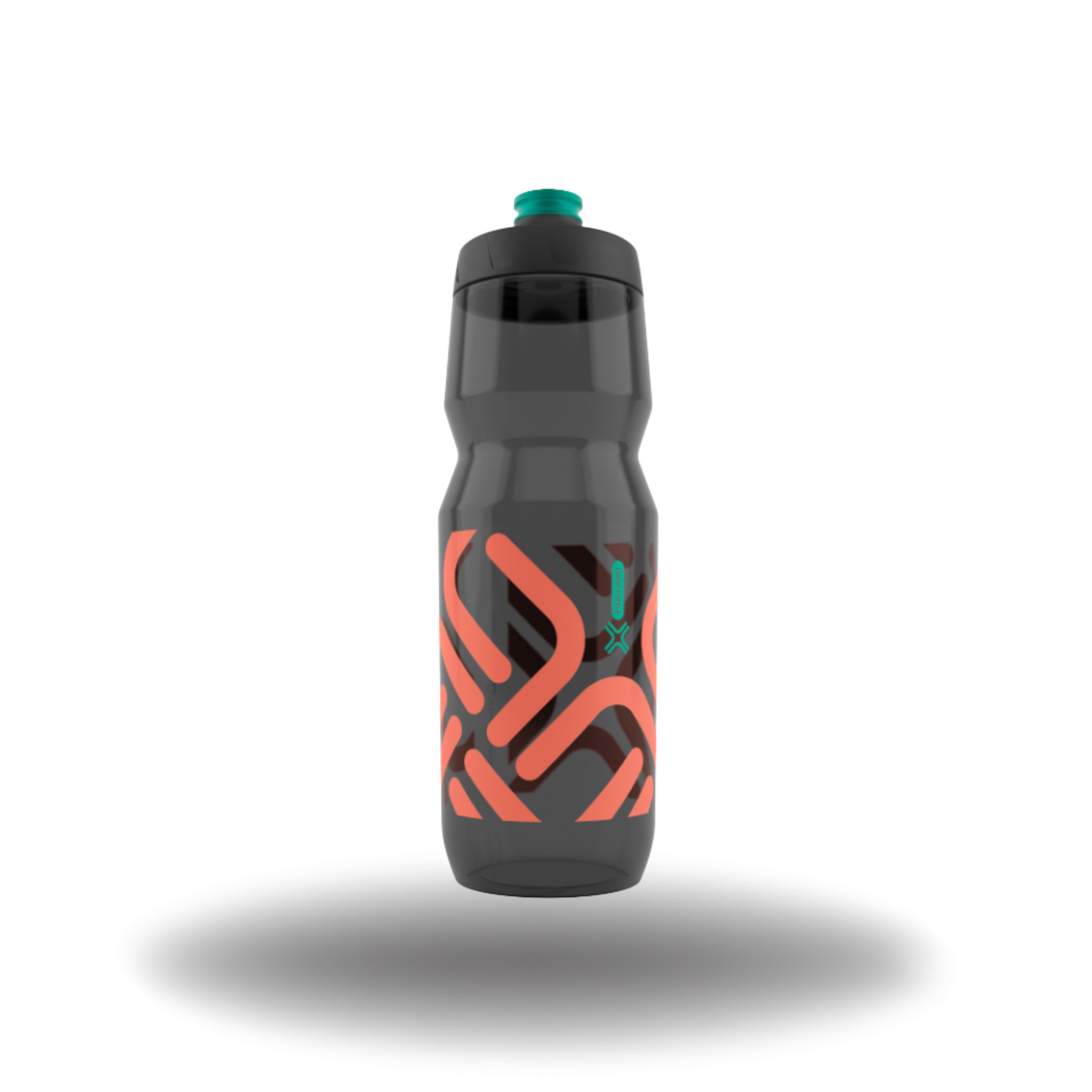 Fidlock Botella FIDGUARD 750 antibacterial, Negro transparente+Rojo coral - AB-09702(TBL+CO)